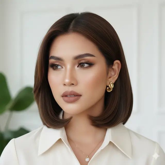 Model Rambut Wanita Dagu Panjang (Foto: Gemini AI)