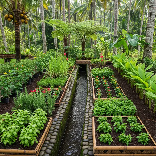 Ide Kebun dengan Saluran Air Hujan