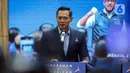 Ketua Umum Partai Demokrat Agus Harimurti Yudhoyono (AHY) menyampaikan pernyataan kepada awak media usai menggelar rapat terbatas bersama Anies Baswedan di DPP Partai Demokrat, Jakarta, Kamis (2/3/2023). Dalam rapat terbatas tersebut membahas bahwa Partai Demokrat telah resmi memberikan dukungan kepada Anies Baswedan untuk maju sebagai calon presiden pada Pemilihan Presiden 2024. (Liputan6.com/Faizal Fanani)