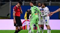 Pertandingan antara AC Miilan kontra Atalanta di ajang Liga Italia 2024/2025. (Piero CRUCIATTI / AFP)