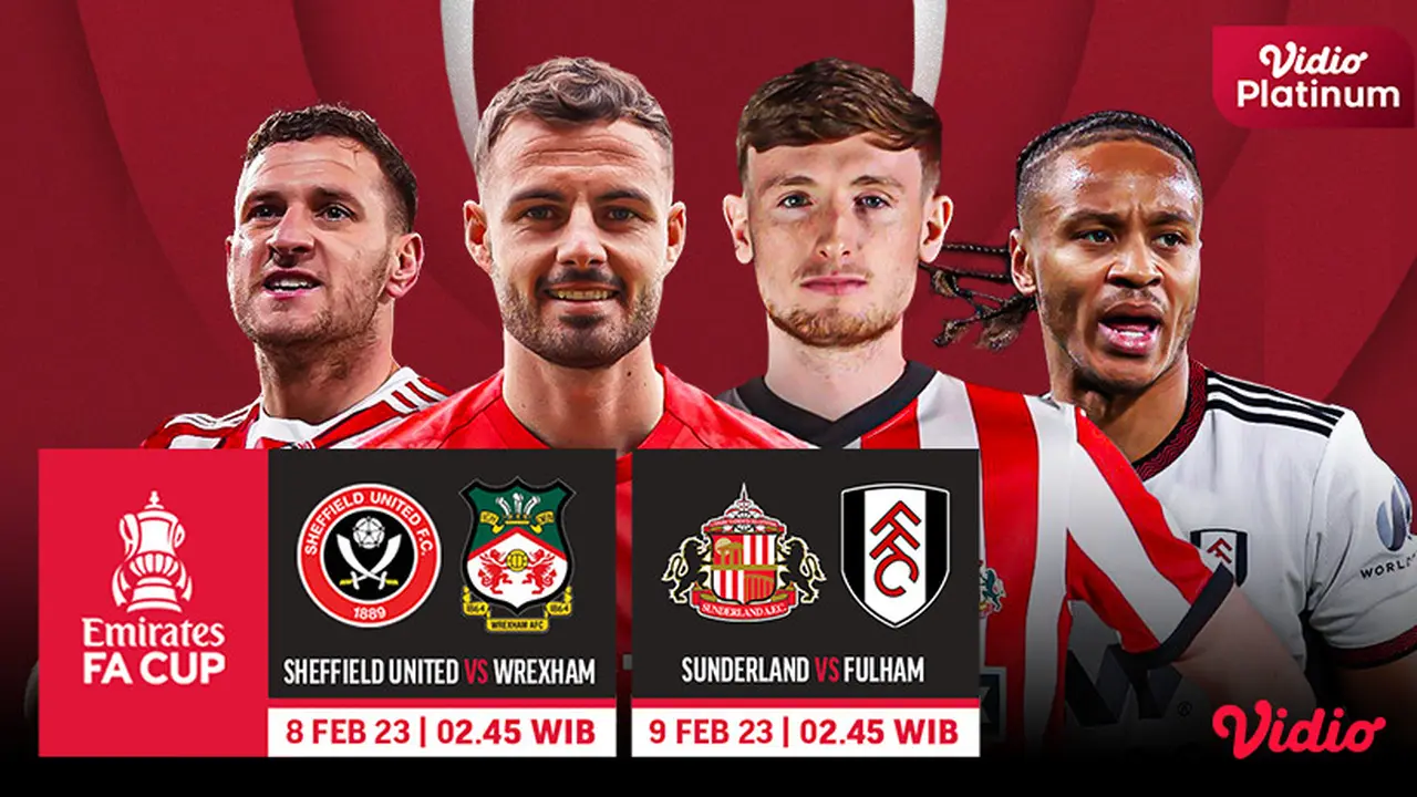Siaran Langsung Laga Ulang FA Cup Putaran Keempat 8 dan 9 Februari 2023 di Vidio