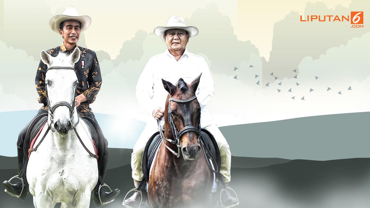 banner grafis elektabilitas Jokowi Vs Prabowo