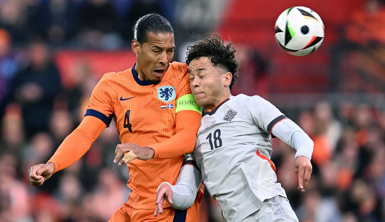 Keran gol awalnya dibuka oleh Xavi Simons (23’), kemudian dilanjutkan oleh Virgil van Dijk (49’), Donyell Malen (97’) dan ditutup oleh Wout Weghorst (90+3’). (JOHN THYS / AFP)