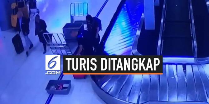 VIDEO: Turis Kanada Ditangkap Usai Curi Koper di Bandara Thailand