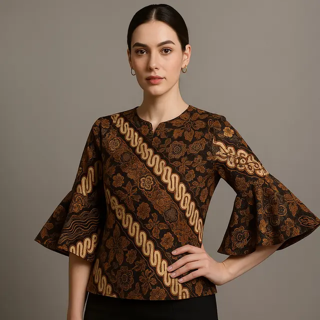 7 Model Baju Batik Lengan Terompet, Tampil Anggun dan Kekinian