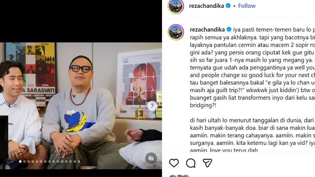 Unggahan Reza Chandika. (Instagram/ rezachandika)