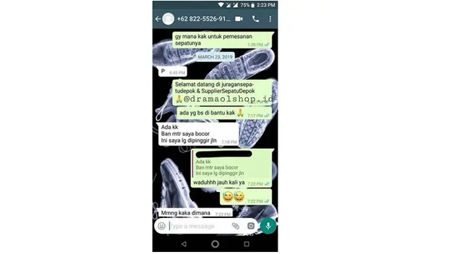 Chat kocak (Sumber: Instagram/dramaolshop.id)