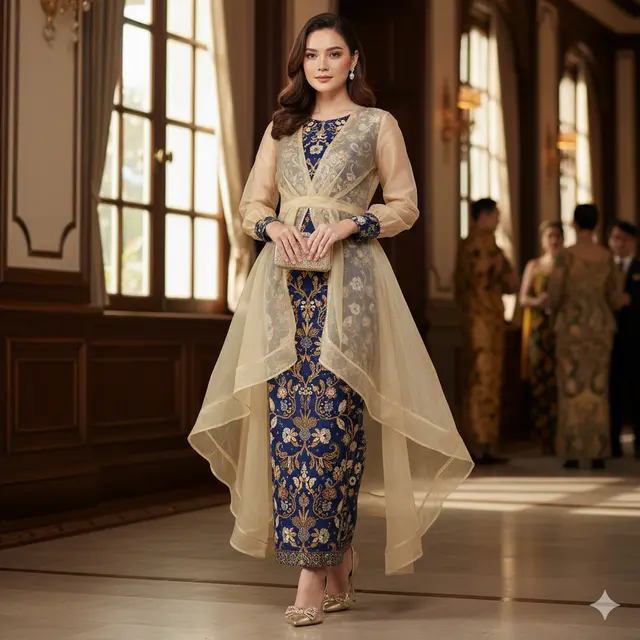 Batik Kombinasi Polos Lengan Panjang 2025