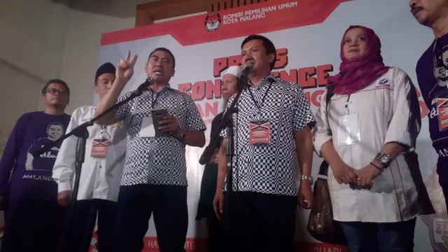 Ekspresi 3 Pasangan Calon dapat Nomor Urut Pilkada Kota Malang