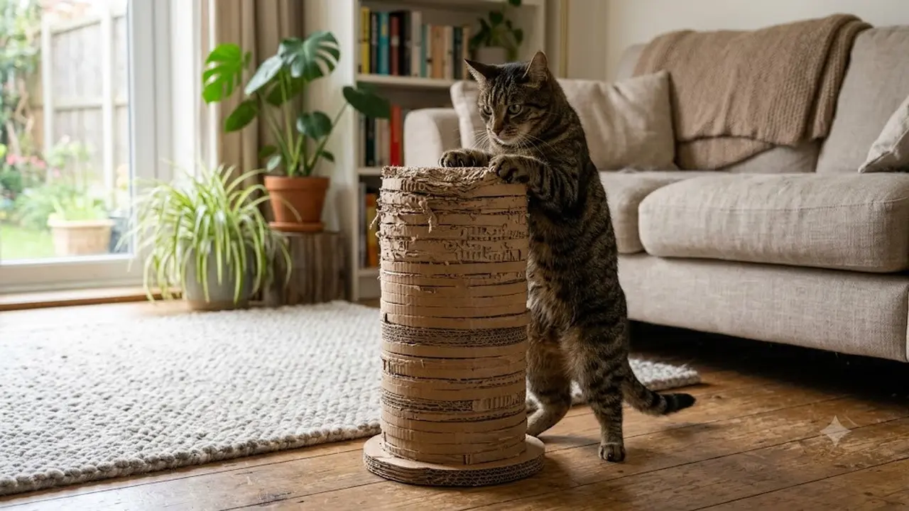 Cara Membuat Garukan Kucing DIY dari Kardus Bekas/AI Generated