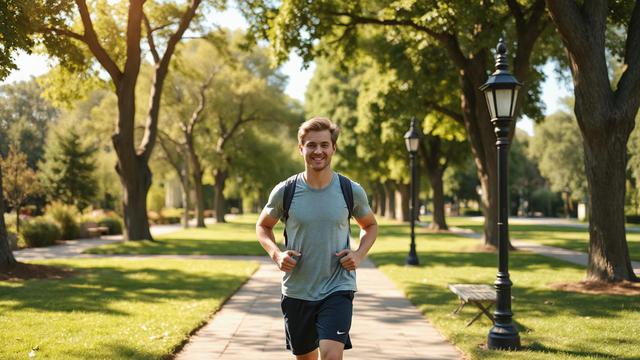 Untuk mencapai hasil optimal dalam menurunkan kolesterol, gabungkan latihan aerobik seperti berjalan kaki dengan latihan kekuatan. (Ilustrasi oleh AI)