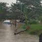 Kawasan Dinar Indah Meteseh Tembalang, Kota Semarang terendam banjir pada Jumat (6/1/2023) sore.