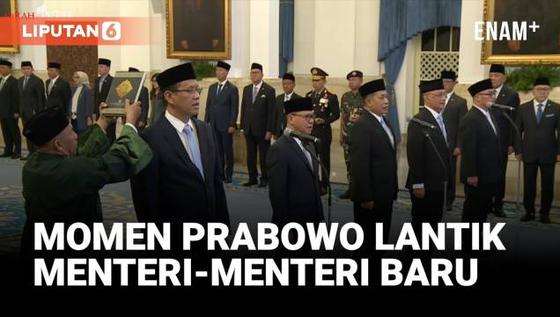 Momen Presiden Prabowo Lantik Menteri-Menteri Baru Usai Reshuffle Kabinet