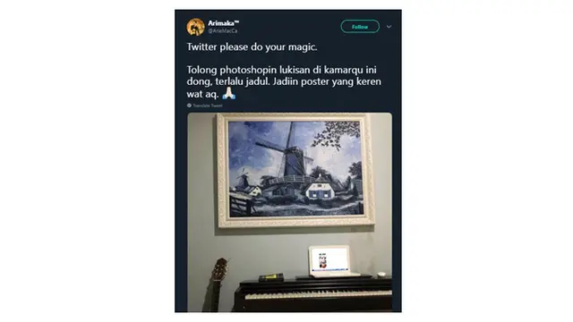 Minta Foto Lukisannya Diedit, Hasilnya Justru Kocak Banget