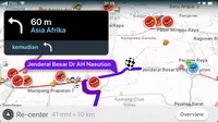Jalan AH Nasution sudah nampak di Waze.
