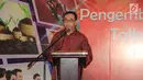 Ketua Umum APPI Suwandi Wiratno memberi sambutan saat penandatangangan MOU di Jakarta (14/8). Penandatanganan MOU tersebut dilaksanakan dalam rangka mendukung pembiayaan UMKM. (Liputan6.com/Helmi Afandi)