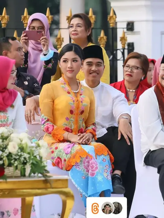 Erina tak kalah anggun saat hadir di acara Istana Berkebaya bersama suami Kaesang Pangarep. [Instagram/erinagudono]