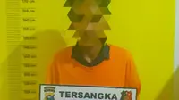 Tersangka pamer alat kelamin kepada beberapa perempuan di Pekanbaru. (Liputan6.com/M Syukur)