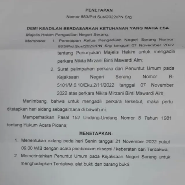 Unggahan Fitri Salhuteru soal jadwal sidang Nikita Mirzani. (Foto: Dok. Instagram @fitri_salhuteru)