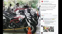 Ducati Hypermotard 939 berlivery putih merah digunakan sebagai armada KFC Delivery di Malaysia. (Dok Facebook Ducati Malaysia))