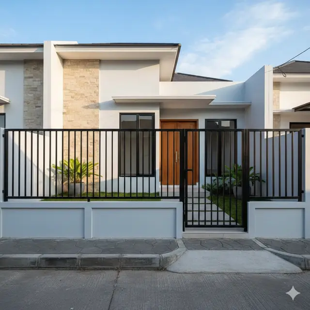 Model Benteng Depan Rumah Minimalis (Foto: Gemini AI)