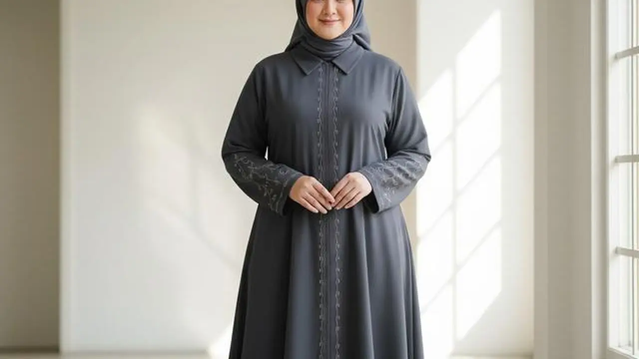 Model Gamis Abaya untuk Orang Gemuk