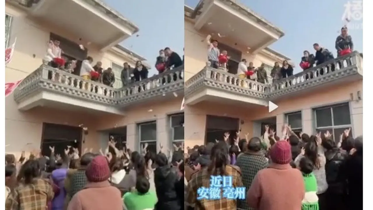 Viral, Keluarga Tajir Ini Rayakan Ultah Anak Sebar Uang Puluhan Juta dari Balkon
