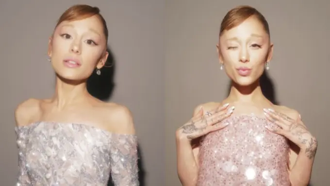 Ariana Grande saat Premier Wicked For Good di Singapore kenakan dua gaun berbeda desainer. [@arianagrande]