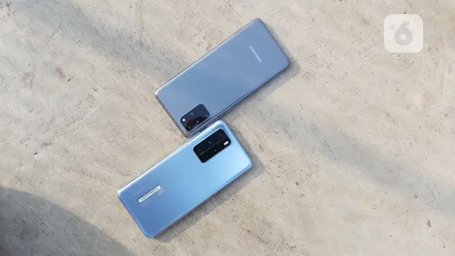 Samsung Galaxy S20 Plus Vs Huawei P40 Pro. Liputan6.com/iskandar