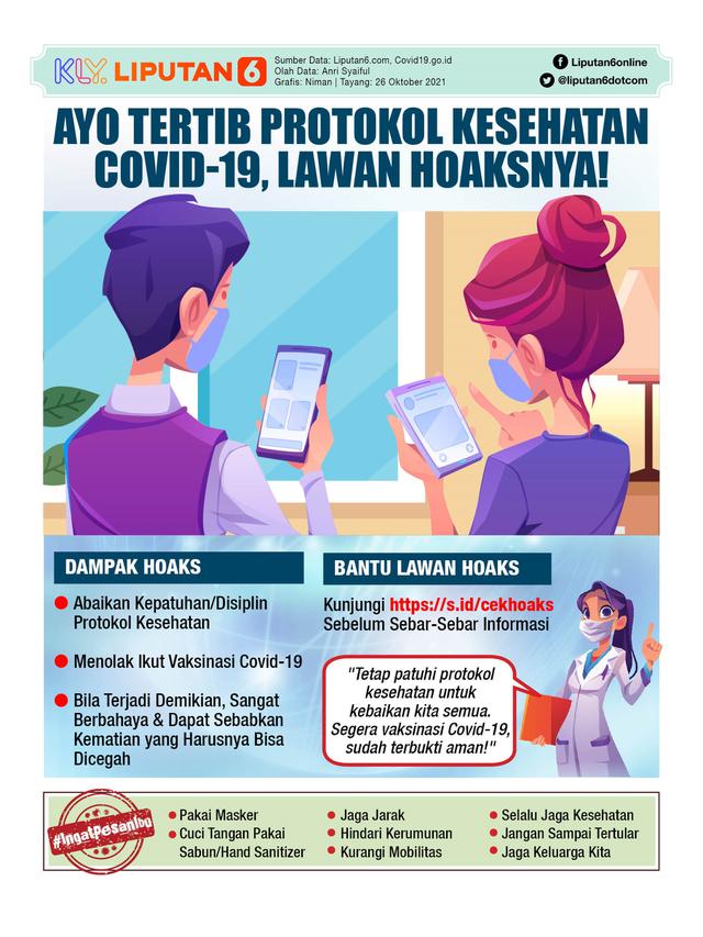 <span>Infografis Tertib Protokol Kesehatan Covid-19, Lawan Hoaksnya! (Liputan6.com/Niman)</span>
