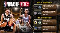 Jadwal pertandingan NBA Cup Season 2024/25 pada week 2 di Vidio. (sum. doc. vidio.com)