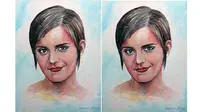 Emma Watson tetap terlihat cantik walau dalam bentuk lukisan dari pasta gigi.