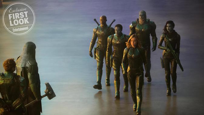 Foto eksklusif film Captain Marvel. (sumber: Entertainment Weekly / Marvel Studios)