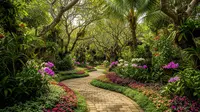 7 Ide Taman Paving Block dan Tanaman Groundcover Berbunga, Estetik dan Fungsional