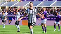 Arkadiusz Milik mencetak gol Juventus ke gawang Fiorentina pada laga Liga Italia di Artemio Franchi, Sabtu (3/9/2022). (AFP/Vincenzo Pinto)