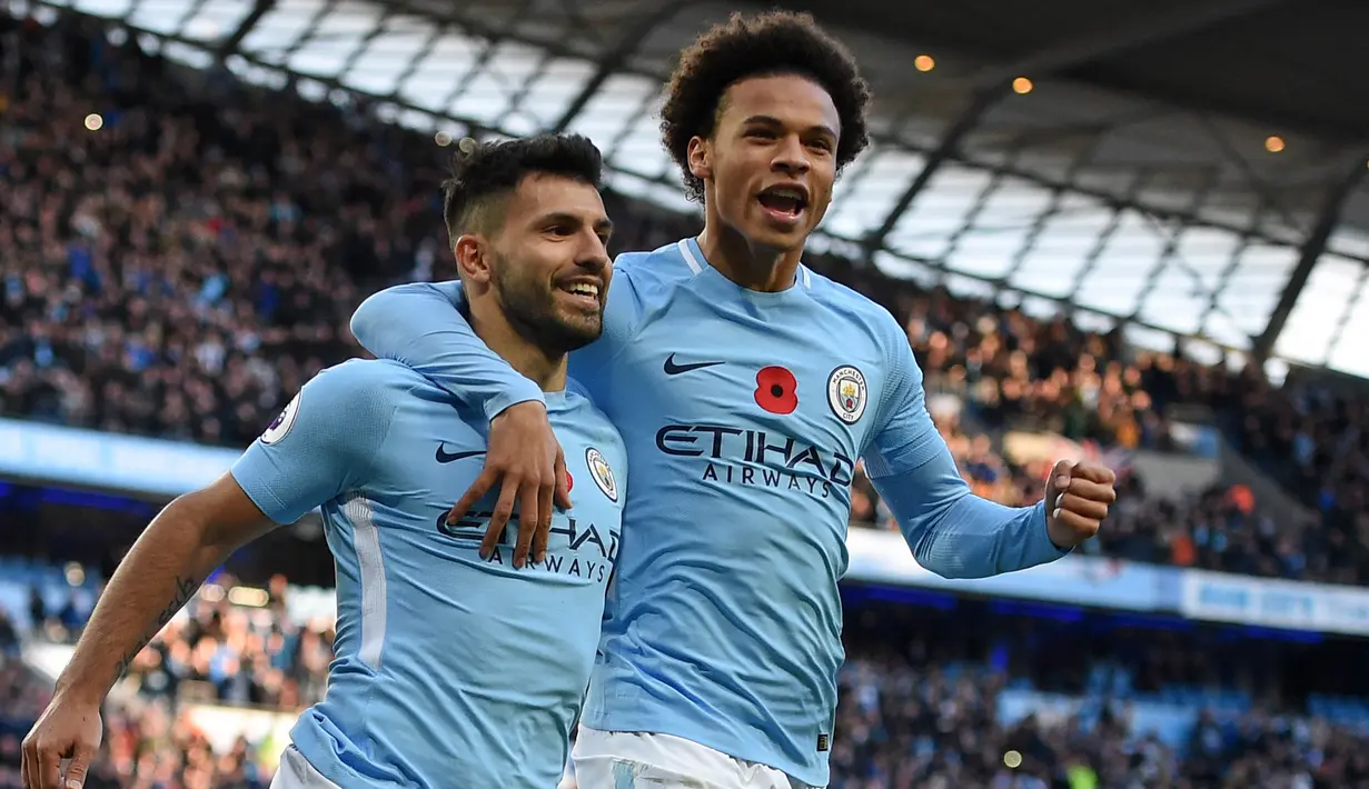 2. Sergio Aguero (Manchester City) - 8 Gol (2 Penalti). (AFP/Oli Scarff)