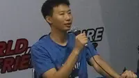 Pelatih Tiongkok, Zhu Wei Lin komentari duel lawan Indonesia (Liputan6.com/Switzy Sabandar)