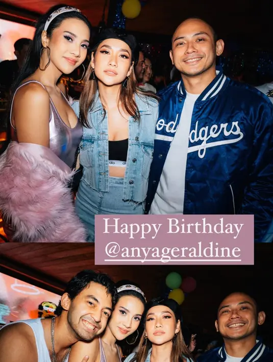 Ia mengenakan cropped jaket denim dan rok mini denim dengan sport bra warna hitam [@itsmebcl]