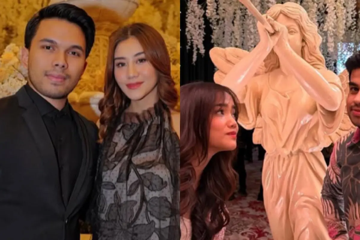 Gaya Kontras Aaliyah Massaid dan Fuji An saat Kondangan Vior dan Vincent