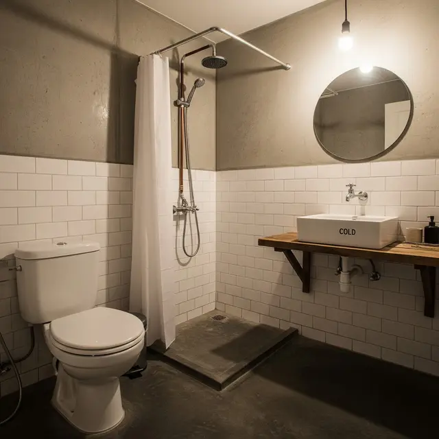 Desain Kamar Mandi Sederhana dengan Kloset Duduk Budget Minim