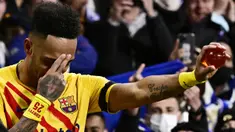 Pemain buangan dari Arsenal, Pierre-Emerick Aubameyang, kini menjadi sosok penting di skuat Barcelona asuhan Xavi. (AFP/Javier Soriano)