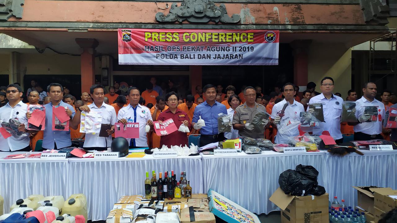 Polda Bali menggelar operasi cipta kondisi Sikat Jaya 2019 jelang Natal dan Tahun Baru 2020.