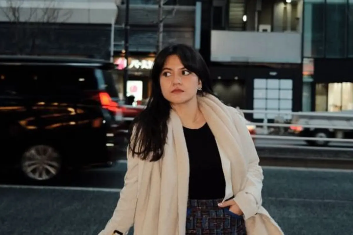 Marsha Aruan tampil elegan di Jepang. (credit:instagram.com/aruanmarsha)