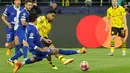 Dortmund memastikan langkahnya ke semifinal setelah sukses menaklukkan Atletico dengan skor 4-2. (Odd ANDERSEN / AFP)