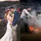 6 Potret Prewedding Paling Ekstrem Ini Ngeri, Salah Satunya Dekat Lava (Brightside)