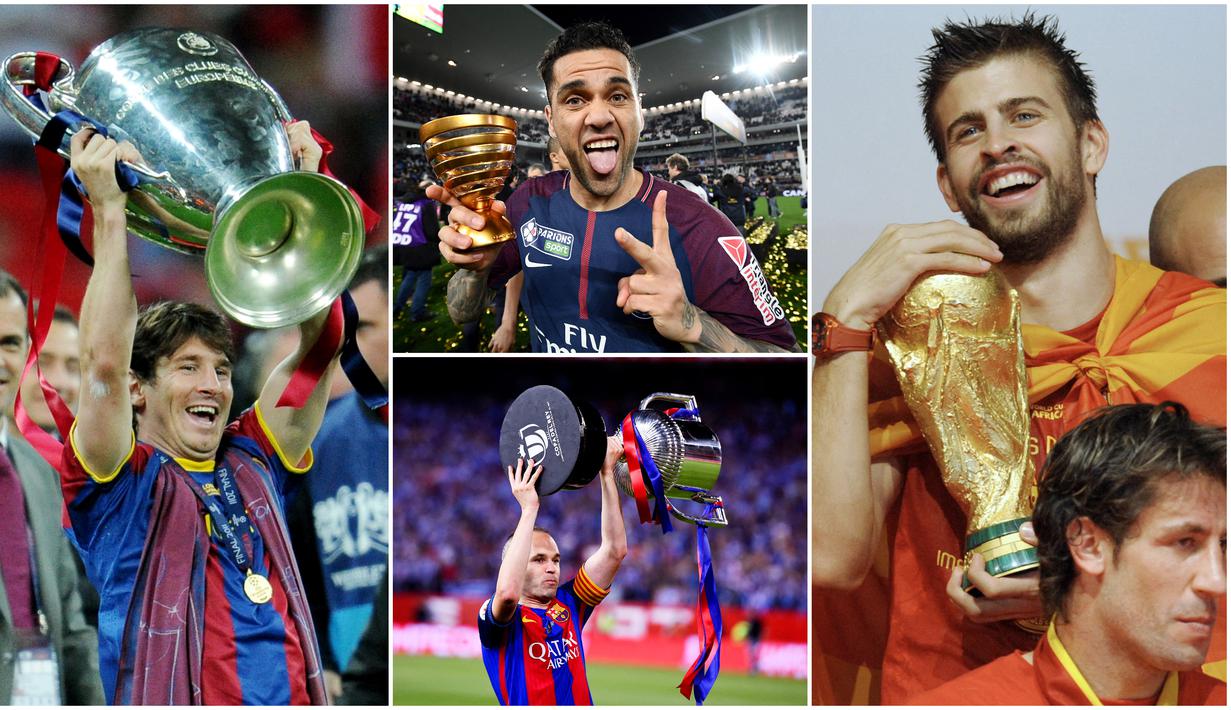 Berikut daftar pemain luar biasa dengan raihan trofi terbanyak pada abad 21. Tiga diantaranya adalah Lionel Messi, Dani Alves dan Gerard Pique.
