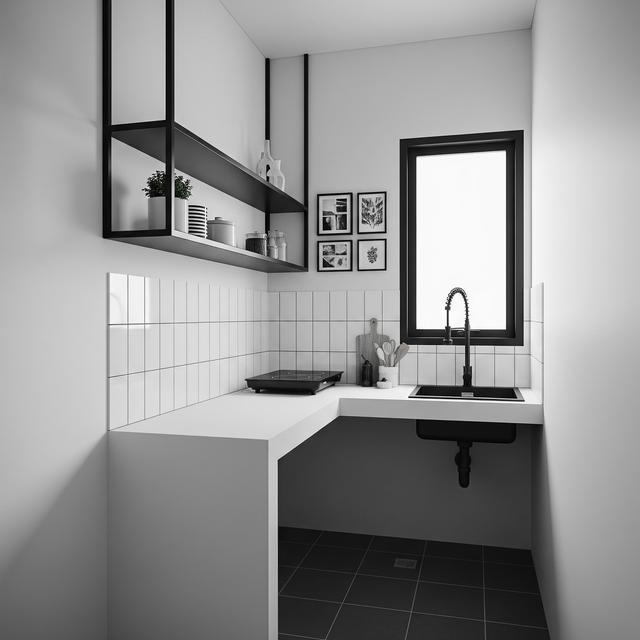 9 Model Dapur Rumah Kecil 1,5x1,5 Meter dengan Rak Sudut Gantung, Solusi Efisien