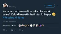 7 Twit Receh Jelang Pilpres 2019, Bikin Ngakak Sekaligus Baper