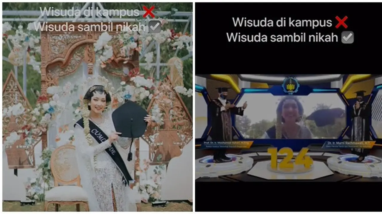 Wanita Ini Langsungkan Acara Pernikahan dan Wisuda Bersamaan, Curi Perhatian