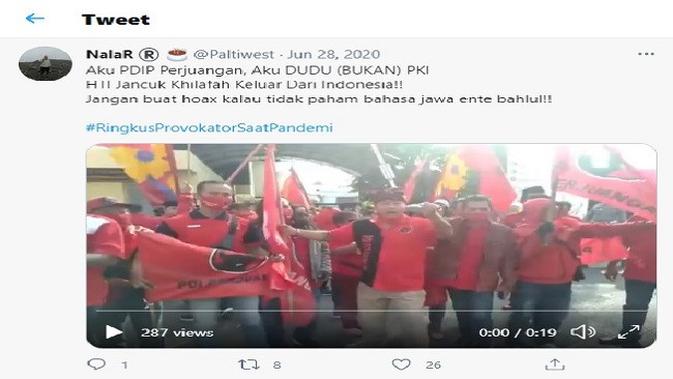 Gambar Tangkapan Layar Unggahan Video dari Akun Twitter @Paltiwest